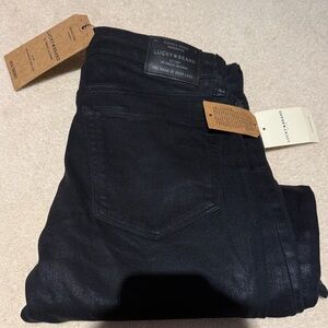 Lucky Brand Women’s Black Coated Skinny Ankle Jeans
